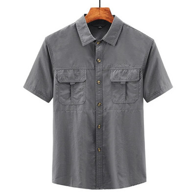 Ανδρικά καθημερινά πουκάμισα και μπλούζες Πουκάμισο μεγάλου μεγέθους για άντρες Κοινωνικό επίσημο μπλουζάκι κοντομάνικο πουκάμισο General Cargo Ανδρικά ρούχα 4xl