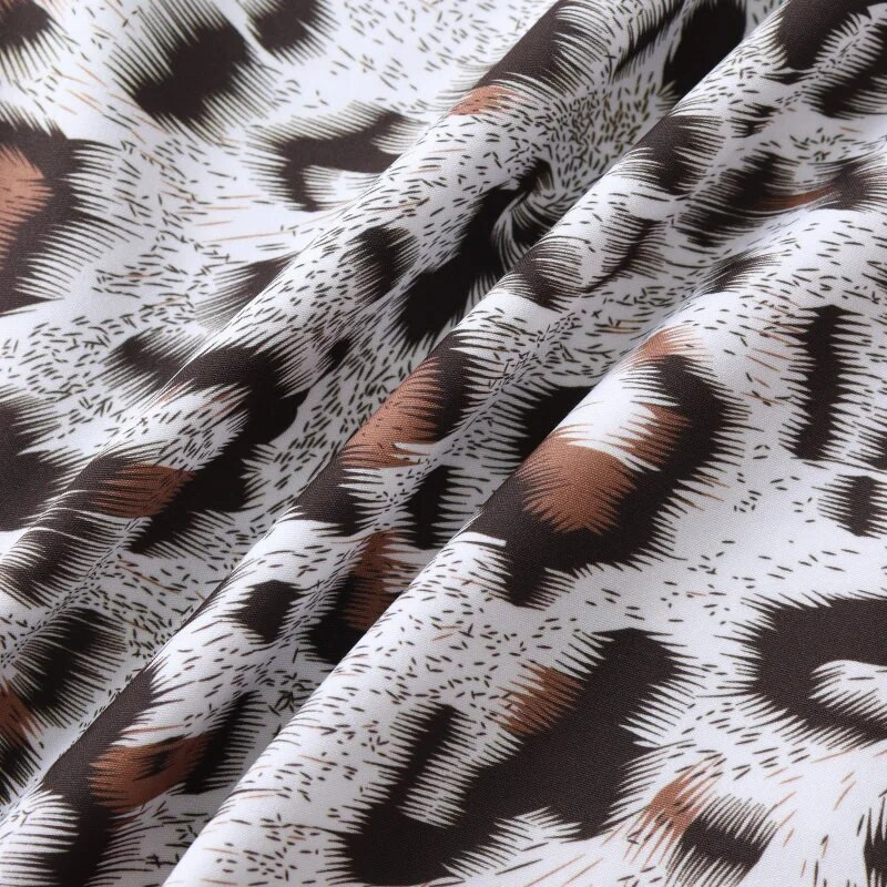 Seksi muška havajska košulja s leopard printom Ljeto 2023, nove kratke rukave, brzosušeće košulje za plažu, muška praznična Aloha Rock Party majica