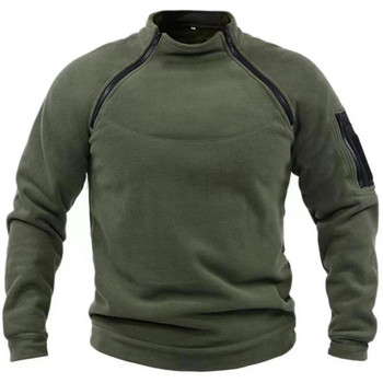 Мъжко тактическо яке за открито, яка, плътен пуловер, ловни дрехи, топъл пуловер с цип, мъжко есенно зимно мъжко термо палто