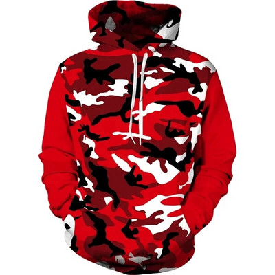 Ανδρικά υπερμεγέθη τρισδιάστατα καμουφλάζ casual φούτερ πουλόβερ μόδας εξωτερικού χώρου Μακριά μανίκια ρούχα Fall Street Ανδρικά αθλητικά στρατιωτικά ρούχα