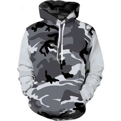 Ανδρικά υπερμεγέθη τρισδιάστατα καμουφλάζ casual φούτερ πουλόβερ μόδας εξωτερικού χώρου Μακριά μανίκια ρούχα Fall Street Ανδρικά αθλητικά στρατιωτικά ρούχα