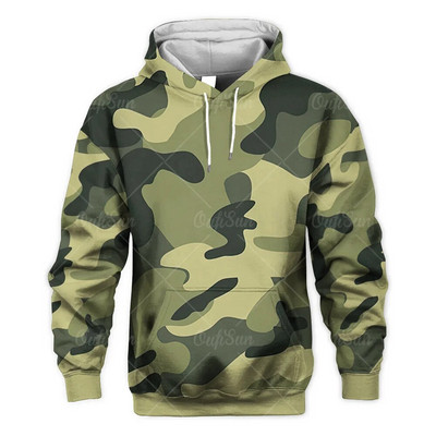 Ανδρικά υπερμεγέθη τρισδιάστατα καμουφλάζ casual φούτερ πουλόβερ μόδας εξωτερικού χώρου Μακριά μανίκια ρούχα Fall Street Ανδρικά αθλητικά στρατιωτικά ρούχα