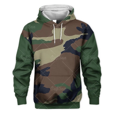 Ανδρικά υπερμεγέθη τρισδιάστατα καμουφλάζ casual φούτερ πουλόβερ μόδας εξωτερικού χώρου Μακριά μανίκια ρούχα Fall Street Ανδρικά αθλητικά στρατιωτικά ρούχα