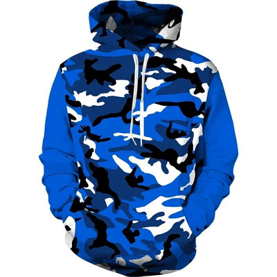 Ανδρικά υπερμεγέθη τρισδιάστατα καμουφλάζ casual φούτερ πουλόβερ μόδας εξωτερικού χώρου Μακριά μανίκια ρούχα Fall Street Ανδρικά αθλητικά στρατιωτικά ρούχα