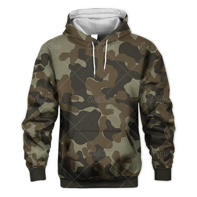 Ανδρικά υπερμεγέθη τρισδιάστατα καμουφλάζ casual φούτερ πουλόβερ μόδας εξωτερικού χώρου Μακριά μανίκια ρούχα Fall Street Ανδρικά αθλητικά στρατιωτικά ρούχα