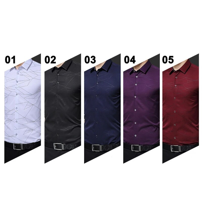 Ανδρικό πουκάμισο ανδρικό φόρεμα πολυτελείας μάρκας TFETTERS Ανδρικό πουκάμισο μακρυμάνικο πουκάμισο για πάρτι με γεωμετρική εκτύπωση Όμορφη μπλούζα για άντρες