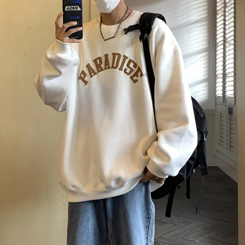 Privathinker Suured meeste kampsunid Kirjatrükk Sügis Uus Hip Hop Letter Meeste kapuutsid Ümarkaelusega Unisex pulloverid