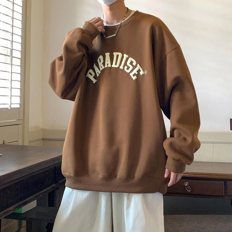 Privathinker Suured meeste kampsunid Kirjatrükk Sügis Uus Hip Hop Letter Meeste kapuutsid Ümarkaelusega Unisex pulloverid