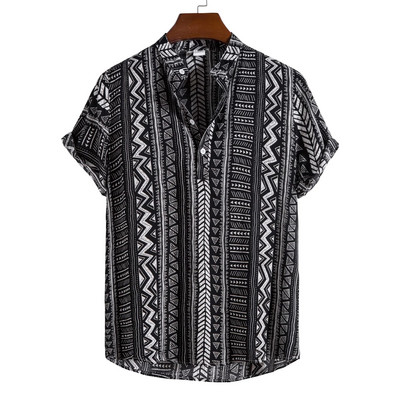 Suvised triibulised särgid Meeste Hawaii särgid Triibulised graafilised rõivad Lühikeste varrukatega Topid Tänavarõivad Suur meestele Henleys 2023