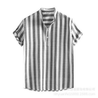 Suvised triibulised särgid Meeste Hawaii särgid Triibulised graafilised rõivad Lühikeste varrukatega Topid Tänavarõivad Suur meestele Henleys 2023