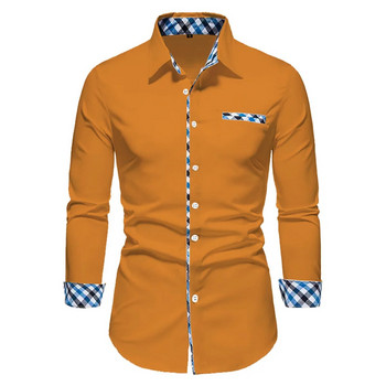 Ανδρικό μπλουζάκι πόλο 2023 New Business Casual μονόχρωμο ματισμένο μακρυμάνικο πουκάμισο για υπαίθριο παιχνίδι Άνετο μαλακό ύφασμα Ανδρικό τοπ S-6XL