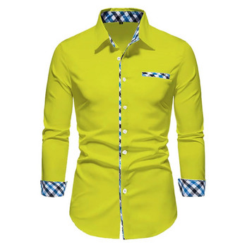 2023 Нова мъжка бизнес ежедневна едноцветна поло тениска с дълъг ръкав за игра на открито, удобна мека материя Мъжко горнище S-6XL