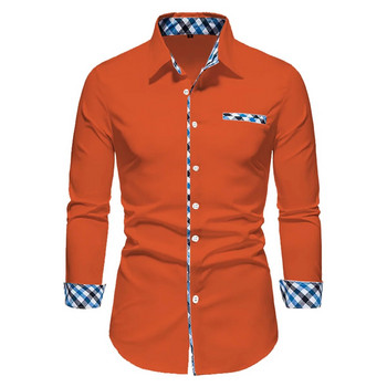 2023 Нова мъжка бизнес ежедневна едноцветна поло тениска с дълъг ръкав за игра на открито, удобна мека материя Мъжко горнище S-6XL