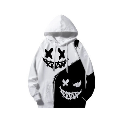 Μοντέρνο διάβολο χαμογελαστό πρόσωπο 3D XOXO γραφικά φούτερ με κουκούλα Ανδρικά Γυναικεία Μόδα Casual Funny Πουλόβερ Harajuku Hoodies παλτό Y2k