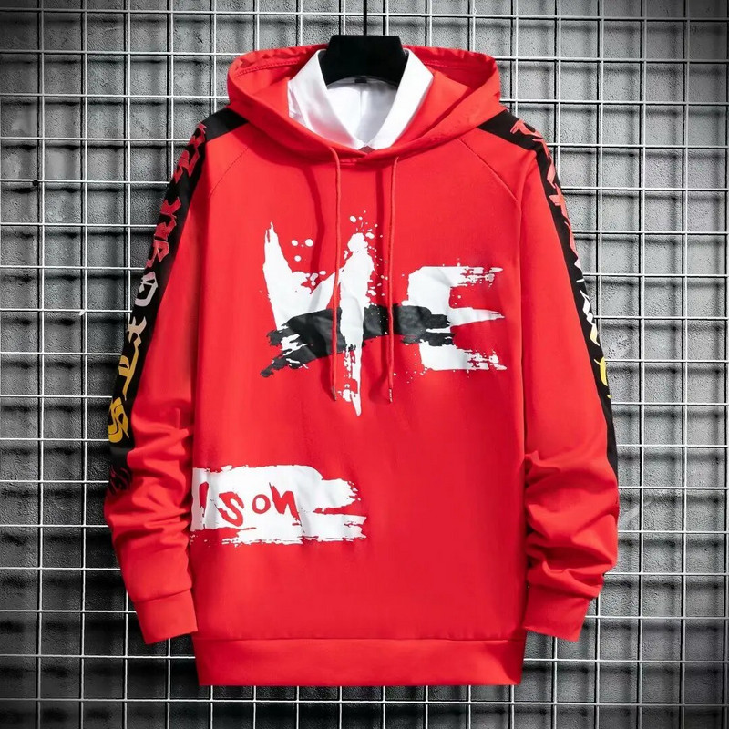 Vīriešu sporta krekli Korejiešu modes džemperi ar garām piedurknēm Harajuku ar kapuci Puloveri Streetwear Top rudens vīriešu apģērbi 2021. gada vintage kapuci vīriešiem