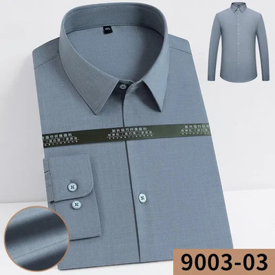 2023 Μη σιδερένιο επαγγελματικό πουκάμισο μικροϊνών casual καθαρό χρώμα μακρυμάνικο ανδρικό πουκάμισο Λευκό πουκάμισο Slim Fit Shirt Ανδρικά ρούχα Τάση