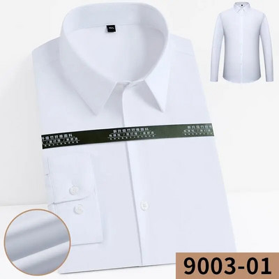 2023 Μη σιδερένιο επαγγελματικό πουκάμισο μικροϊνών casual καθαρό χρώμα μακρυμάνικο ανδρικό πουκάμισο Λευκό πουκάμισο Slim Fit Shirt Ανδρικά ρούχα Τάση