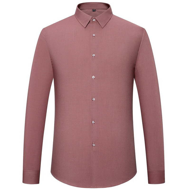 2023 Μη σιδερένιο επαγγελματικό πουκάμισο μικροϊνών casual καθαρό χρώμα μακρυμάνικο ανδρικό πουκάμισο Λευκό πουκάμισο Slim Fit Shirt Ανδρικά ρούχα Τάση