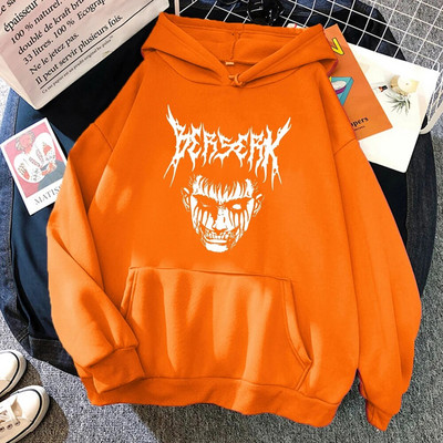 Hirmuäratav Devil Berserk Guts Print kapuutsiga meeste vabaaja tänavapullover, sügisene kaelusega dressipluus fliisist tasku soojad meheriided