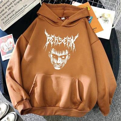 Hirmuäratav Devil Berserk Guts Print kapuutsiga meeste vabaaja tänavapullover, sügisene kaelusega dressipluus fliisist tasku soojad meheriided