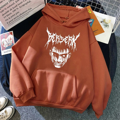 Hirmuäratav Devil Berserk Guts Print kapuutsiga meeste vabaaja tänavapullover, sügisene kaelusega dressipluus fliisist tasku soojad meheriided