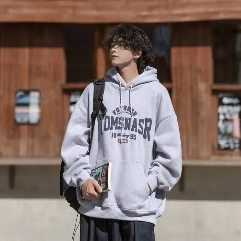 Ανδρικές φόρμες φθινοπωρινές φλις κουκούλες 2023 Ανδρικές φούτερ με κουκούλα High Street Μακρυμάνικο μπλουζάκια με φούτερ Y2K