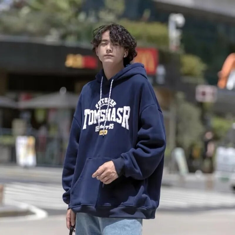 Ανδρικές φόρμες φθινοπωρινές φλις κουκούλες 2023 Ανδρικές φούτερ με κουκούλα High Street Μακρυμάνικο μπλουζάκια με φούτερ Y2K