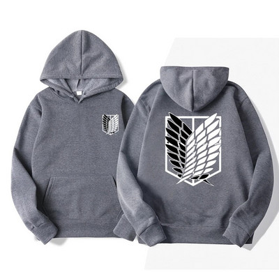 Attack on Titan Meeste kapuuts Anime Hoodid Mehed Naiste Tänavarõivad Pullover Harajuku Pusad Pusad Rõivad