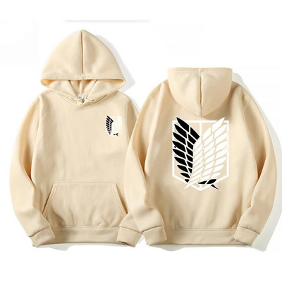 Attack on Titan Meeste kapuuts Anime Hoodid Mehed Naiste Tänavarõivad Pullover Harajuku Pusad Pusad Rõivad