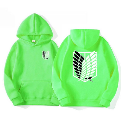 Attack on Titan Meeste kapuuts Anime Hoodid Mehed Naiste Tänavarõivad Pullover Harajuku Pusad Pusad Rõivad