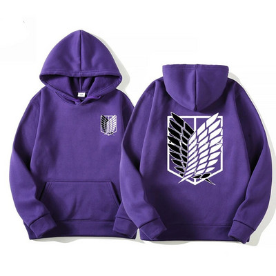 Attack on Titan Meeste kapuuts Anime Hoodid Mehed Naiste Tänavarõivad Pullover Harajuku Pusad Pusad Rõivad