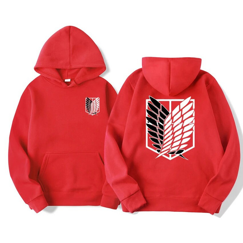 Attack on Titan Meeste kapuuts Anime Hoodid Mehed Naiste Tänavarõivad Pullover Harajuku Pusad Pusad Rõivad