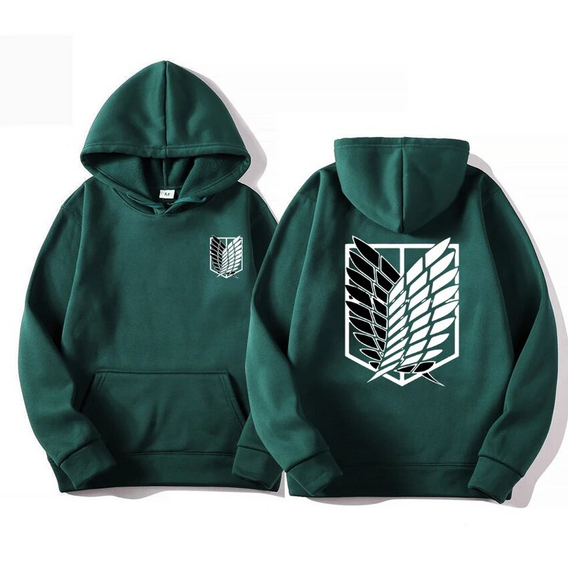 Attack on Titan Meeste kapuuts Anime Hoodid Mehed Naiste Tänavarõivad Pullover Harajuku Pusad Pusad Rõivad
