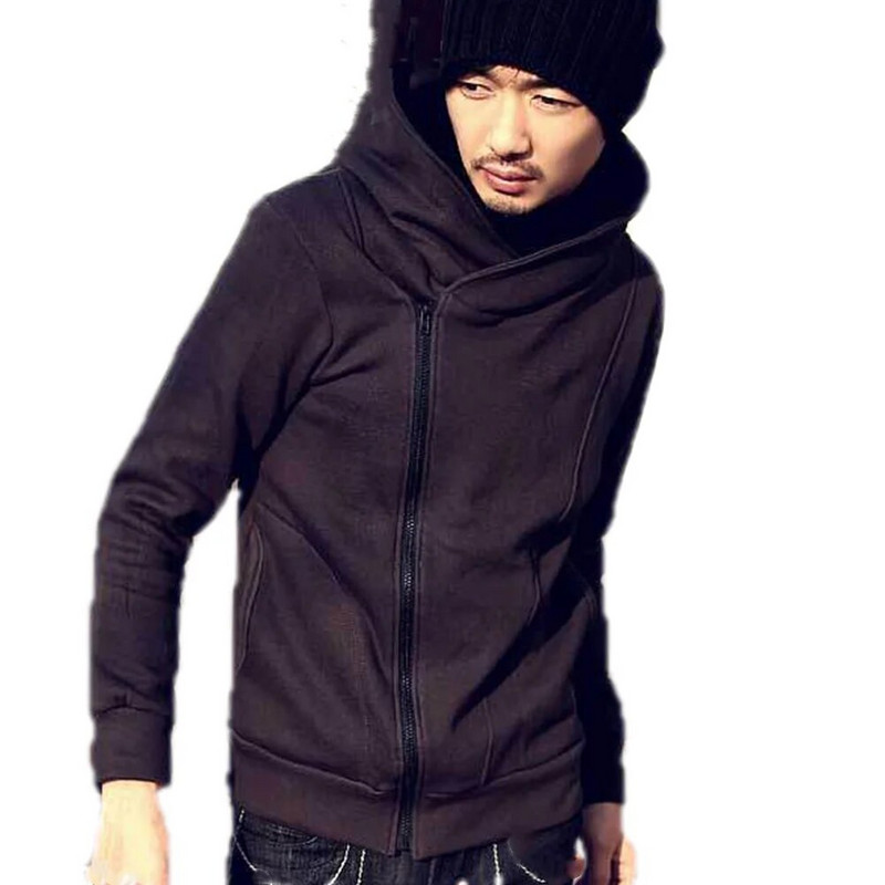 Ανοιξιάτικο φθινόπωρο ανδρικό φούτερ με ζιβάγκο με μακρυμάνικο φερμουάρ Αθλητικό παλτό με κουκούλα Φόρμα ανδρική χιπ χοπ μπλούζα