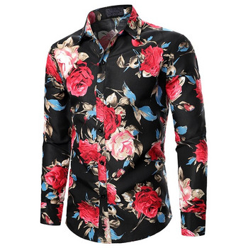 Εξατομικευμένο μοναδικό λουλουδάτο πουκάμισο ανδρικής μόδας Casual μακρυμάνικο σχεδιαστή τρισδιάστατη εκτύπωση Φθινοπωρινά ρούχα Streetwear Κορεάτικη Ισπανία 2023