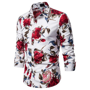 Εξατομικευμένο μοναδικό λουλουδάτο πουκάμισο ανδρικής μόδας Casual μακρυμάνικο σχεδιαστή τρισδιάστατη εκτύπωση Φθινοπωρινά ρούχα Streetwear Κορεάτικη Ισπανία 2023