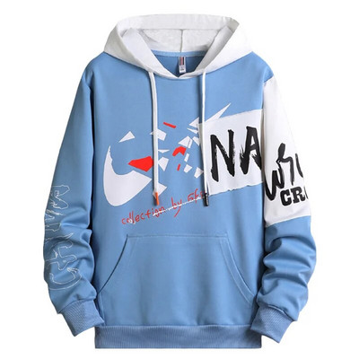 Vyriški megztiniai Pavasario rudens megztiniai Vyriški megztiniai Laisvalaikiai ilgomis rankovėmis su gobtuvu megztiniai su grafine spauda, džemperis, džemperis, vyriškas