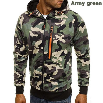 Rudens žiemos kamufliažiniai gobtuvai Vyriški megztiniai, 2021 m. Nauji ilgomis rankovėmis, užtrauktuku, megztiniai Vyriški plius dydžiai su gobtuvu.