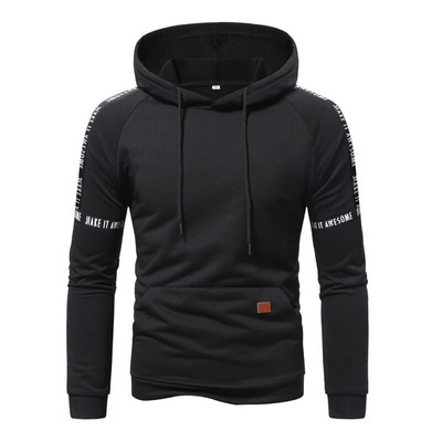 Pavasara rudens vīriešu kapuces Puloveri Ikdienas džemperi ar kapuci Garām piedurknēm Lielizmēra Hoodie Vīriešu džemperis Streetwear Treniņtērps