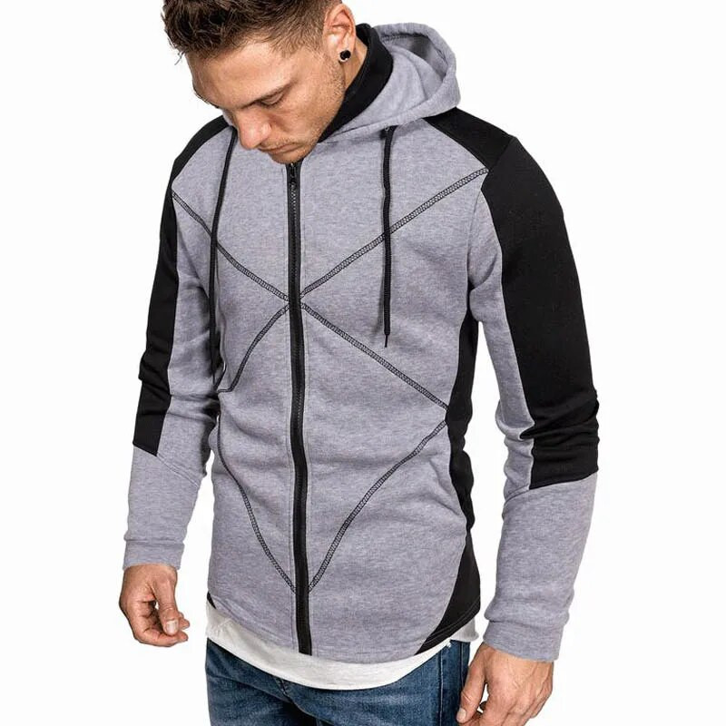 Meeste dressipluusid, 2021. aasta kampsunid, uus vabaaja õhuke ülisuur kapuuts Meeste dressipluus Täisvarrukatega kapuutsiga tõmblukuga kardigan spordidress Meestele