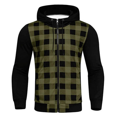 Muške majice s kapuljačom Prevelika majica s kapuljačom Nova ležerna tanka majica s patentnim zatvaračem Muške majice s kapuljačom Punih rukava Karirana majica s kapuljačom Trenirka za muškarce