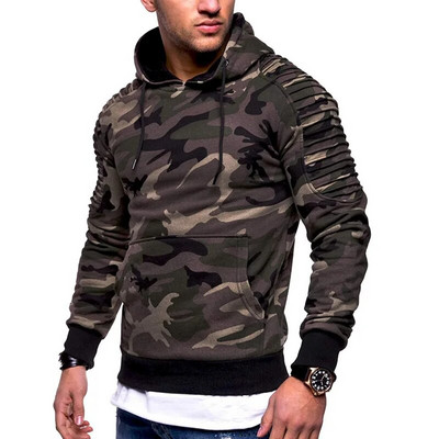 Pavasario rudens gobtuvas Vyriški megztiniai kamufliažiniai spaudiniai Vyriški megztiniai Laisvalaikio ilgomis rankovėmis megztiniai su gobtuvu Megztiniai su gobtuvu sportinis kostiumas