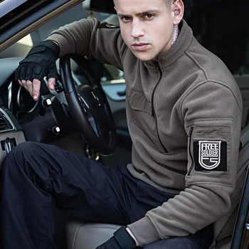 Ανδρικά χειμερινά Tactical Fleece Hoodies Στρατιωτικές μπλούζες με κουκούλα Ποιοτικά παχύρρευστα ζεστά αντιανεμικά υπαίθρια πεζοπορία Αιτιώδη ανδρικά φούτερ