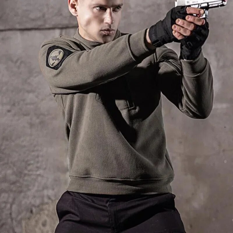 Ανδρικά χειμερινά Tactical Fleece Hoodies Στρατιωτικές μπλούζες με κουκούλα Ποιοτικά παχύρρευστα ζεστά αντιανεμικά υπαίθρια πεζοπορία Αιτιώδη ανδρικά φούτερ