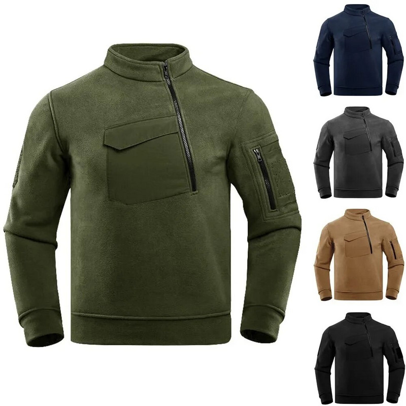 Ανδρικά χειμερινά Tactical Fleece Hoodies Στρατιωτικές μπλούζες με κουκούλα Ποιοτικά παχύρρευστα ζεστά αντιανεμικά υπαίθρια πεζοπορία Αιτιώδη ανδρικά φούτερ