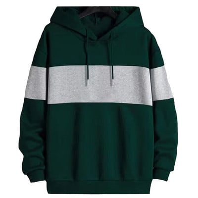 Ανδρικά πουλόβερ με κουκούλα Casual μακρυμάνικα κουκούλα Ανδρικά φούτερ FashionPatchwork φούτερ με κουκούλα Πουλόβερ με κουκούλα Ανδρική φόρμα