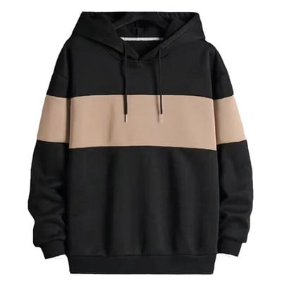 Ανδρικά πουλόβερ με κουκούλα Casual μακρυμάνικα κουκούλα Ανδρικά φούτερ FashionPatchwork φούτερ με κουκούλα Πουλόβερ με κουκούλα Ανδρική φόρμα