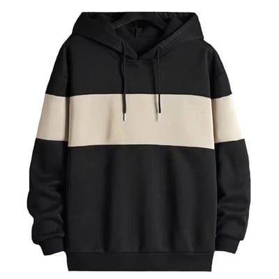 Ανδρικά πουλόβερ με κουκούλα Casual μακρυμάνικα κουκούλα Ανδρικά φούτερ FashionPatchwork φούτερ με κουκούλα Πουλόβερ με κουκούλα Ανδρική φόρμα