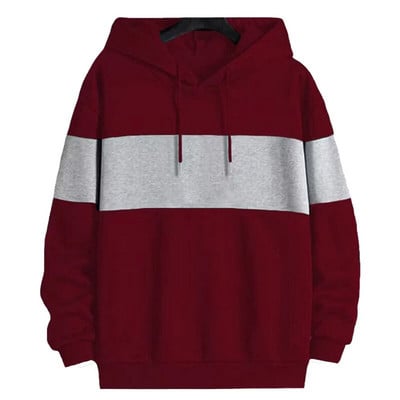 Ανδρικά πουλόβερ με κουκούλα Casual μακρυμάνικα κουκούλα Ανδρικά φούτερ FashionPatchwork φούτερ με κουκούλα Πουλόβερ με κουκούλα Ανδρική φόρμα