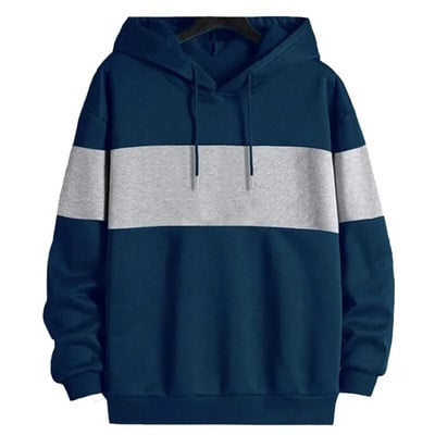 Ανδρικά πουλόβερ με κουκούλα Casual μακρυμάνικα κουκούλα Ανδρικά φούτερ FashionPatchwork φούτερ με κουκούλα Πουλόβερ με κουκούλα Ανδρική φόρμα